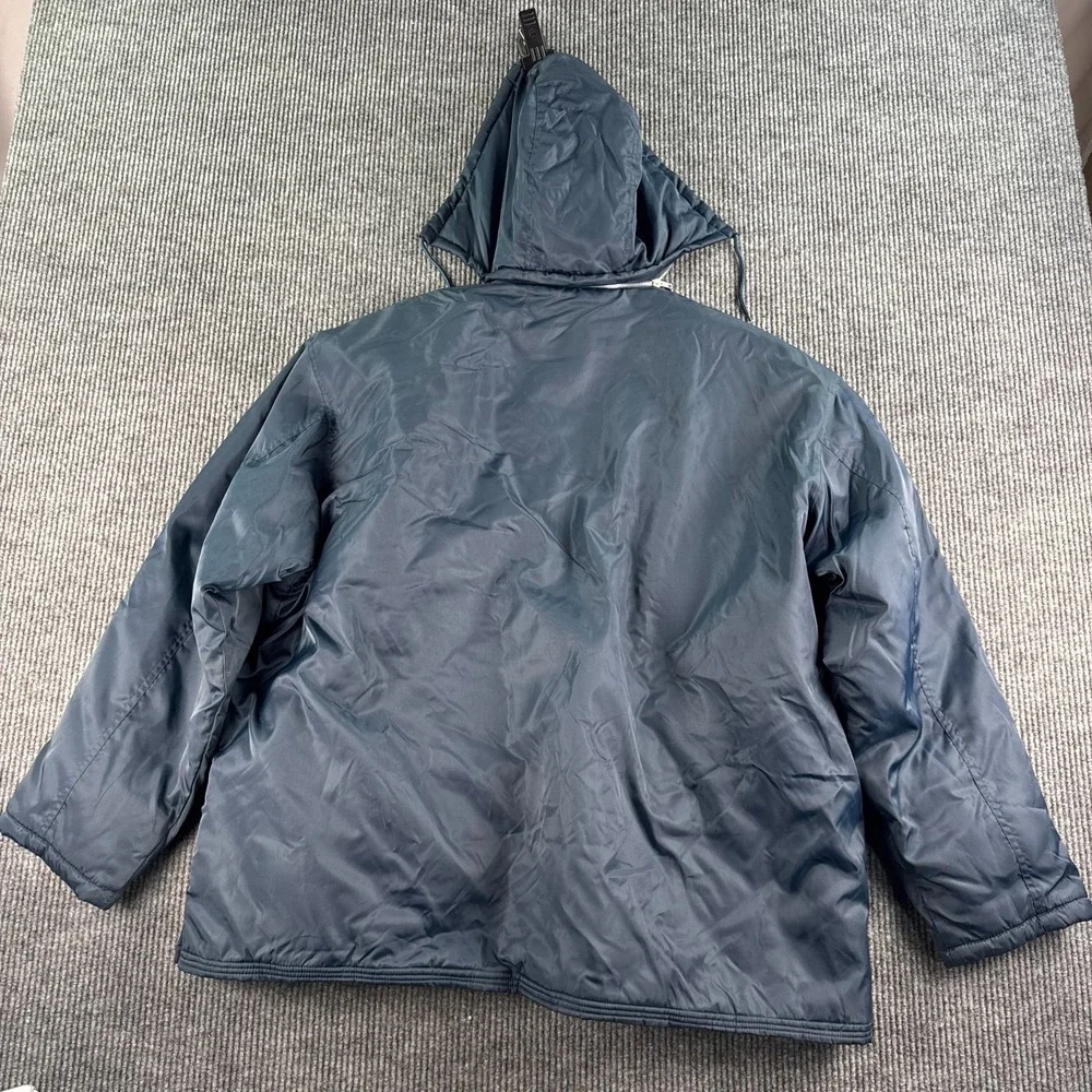Antler Uniform Jacket Men 4X Blue Quilted Hooded Workwear Insulated Vintage